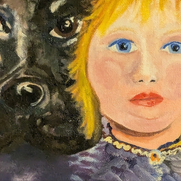 Jennifer Eve American Artist. Oil painting on canvas "Olivia and Charlie" - Picture 11 of 16